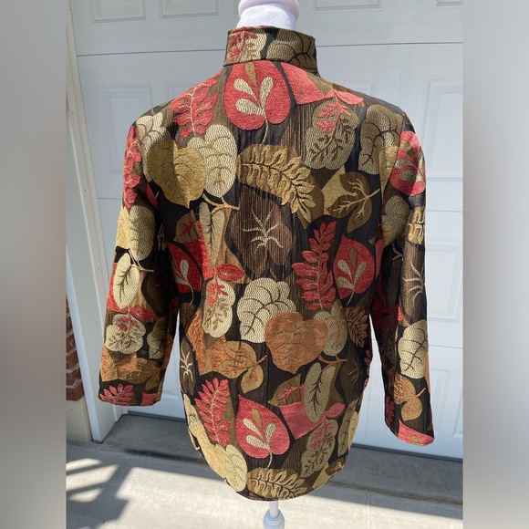 Vintage Painted Pony Leaf Print Blazer, Size Medium - Picture 2 of 6